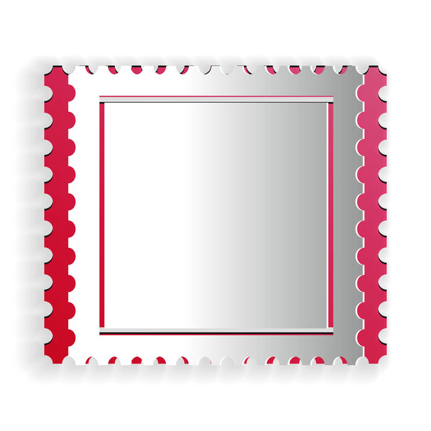 Carta tagliata icona timbro postale isolato su sfondo bianco. Stile cartaceo. Vettore. - Vettoriali, immagini