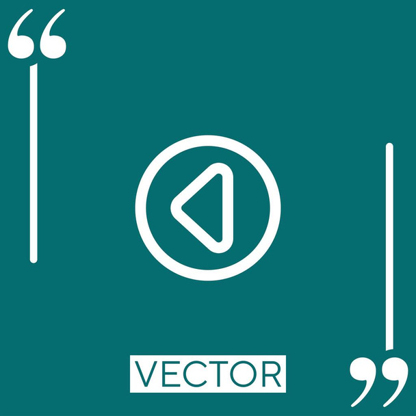 left arrow in circular outlined button Linear icon. Editable stroke line - Vector, Image