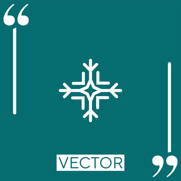 icône vectorielle flocon de neige icône linéaire. Ligne de course modifiable - Vecteur, image