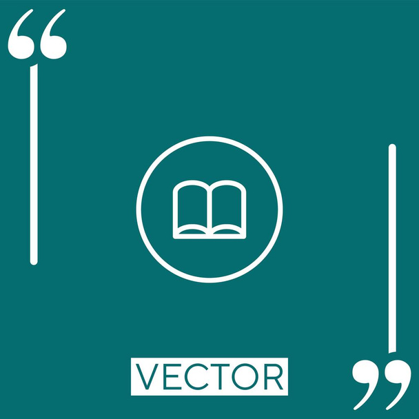 libro vector icono icono lineal. Línea de carrera editable - Vector, Imagen