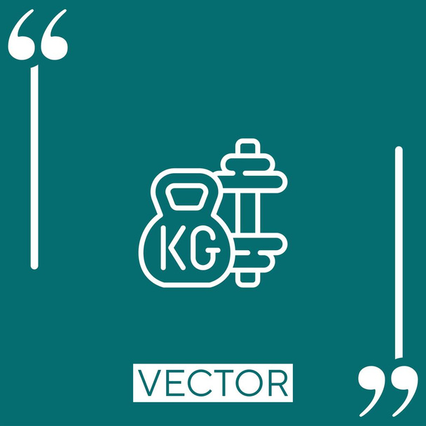 weights vector icon Linear icon. Editable stroke line - Vector, Image