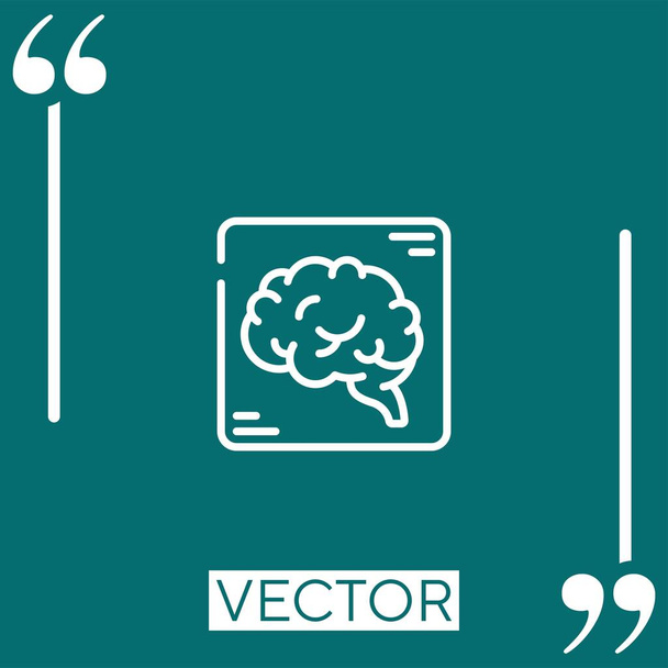 icono del vector cerebral icono lineal. Línea de carrera editable - Vector, Imagen