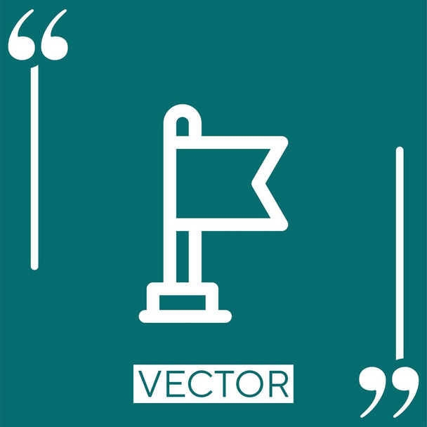 flag vector icon Icona lineare. Linea tracciata modificabile - Vettoriali, immagini