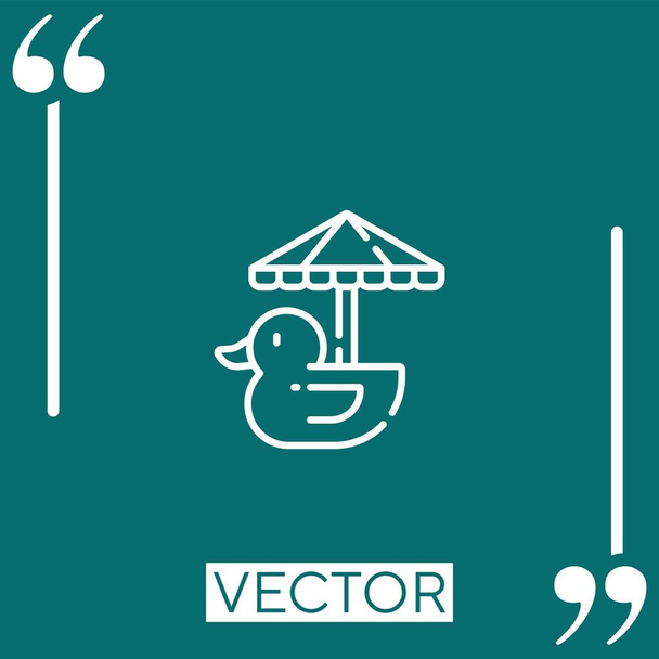 pato vector icono icono lineal. Línea acariciada editable - Vector, Imagen
