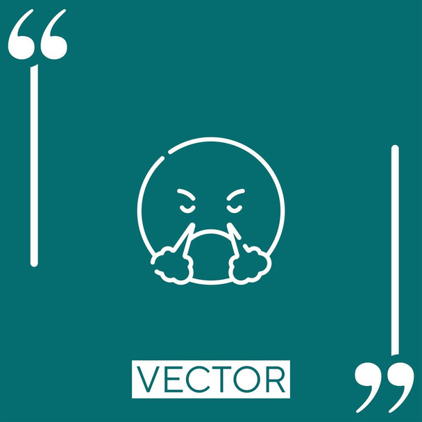dühös vektor ikon Lineáris ikon. Szerkeszthető simított vonal - Vektor, kép