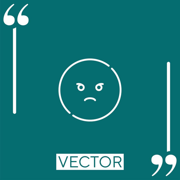 wütendes Vektorsymbol Lineares Symbol. Bearbeitbare Strichlinie - Vektor, Bild