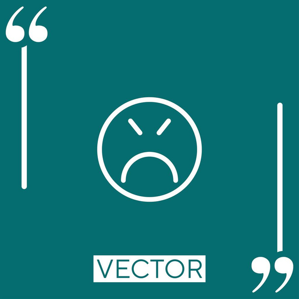 dühös vektor ikon Lineáris ikon. Szerkeszthető vonal - Vektor, kép