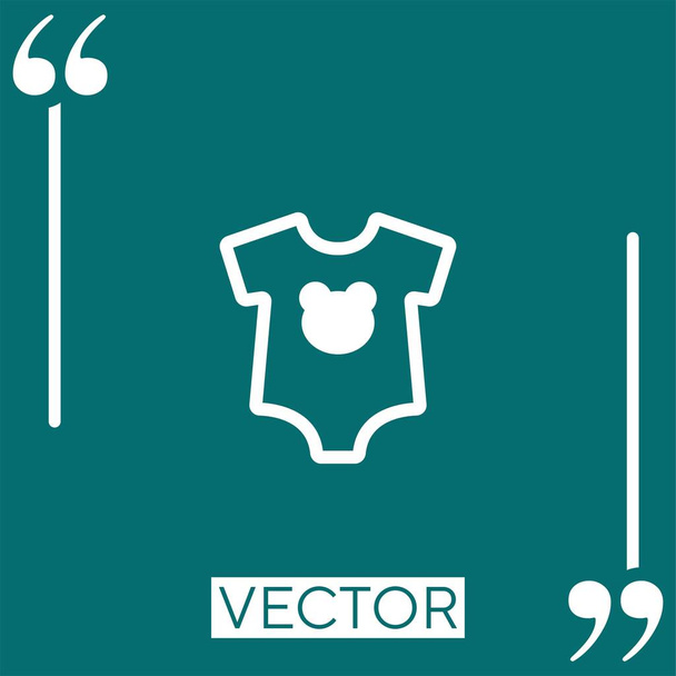 baby dummy met berenkop silhouet vector icoon Lineair icoon. Aanpasbare slaglijn - Vector, afbeelding