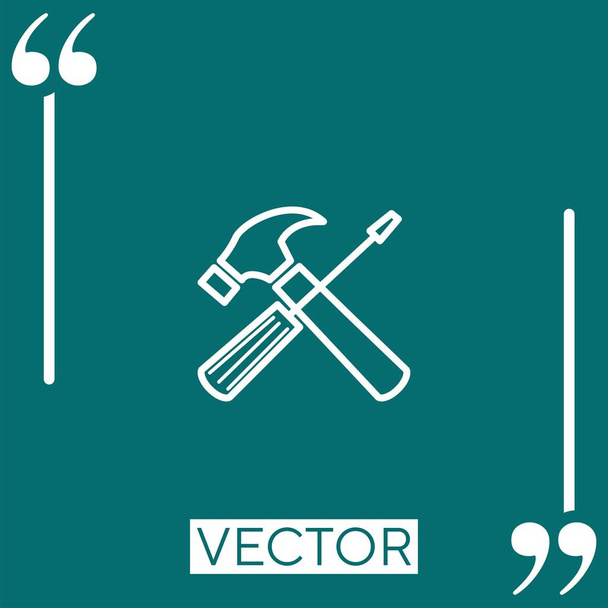 repair tools cross vector icon Linear icon. Editable stroke line - Vector, Image