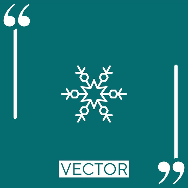 sneeuwvlokken vector icoon Lineair icoon. Aanpasbare slaglijn - Vector, afbeelding