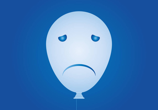 Blauer Hintergrund mit traurigem Blue Monday Ballon. - Vektor, Bild