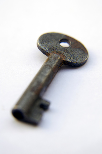 Old Antique Key on the white background - Photo, Image