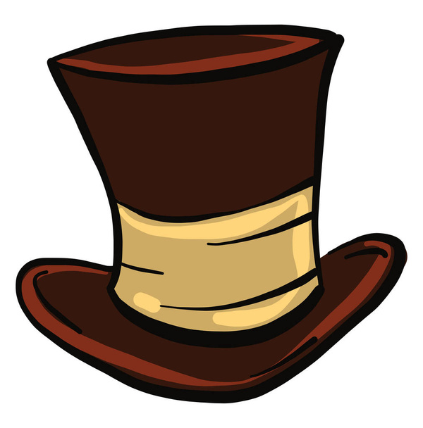 Old gentlmens hat, illustration, vector on a white background. - Вектор, зображення