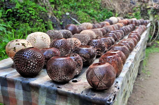 Lampen aus Kokosnussbaum geschnitzt, Bali, Indonesien. - Foto, Bild
