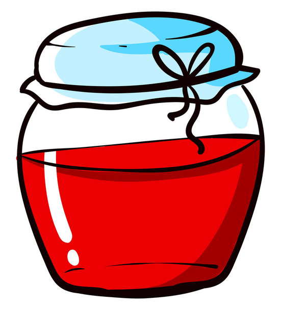 Red jam , illustration, vector on a white background. - Vector, Image