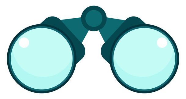 Blue binoculars, illustration, vector on a white background. - Vector, imagen