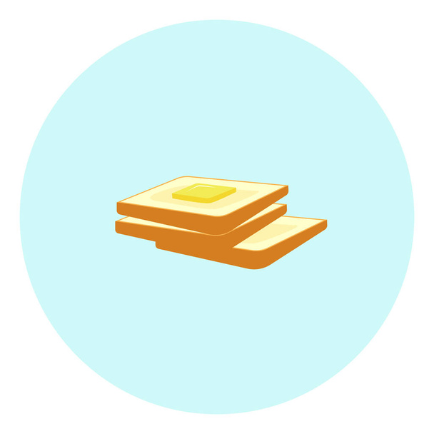 Brot mit Butter, Illustration, Vektor auf weißem Hintergrund. - Vektor, Bild