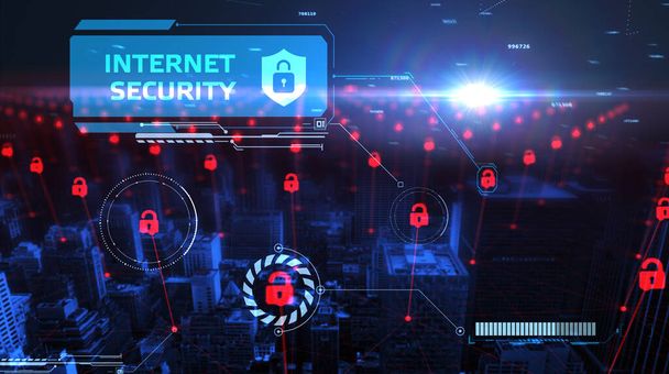 Ochrana údajů v oblasti kybernetické bezpečnosti koncepce ochrany osobních údajů. Internet security - Fotografie, Obrázek