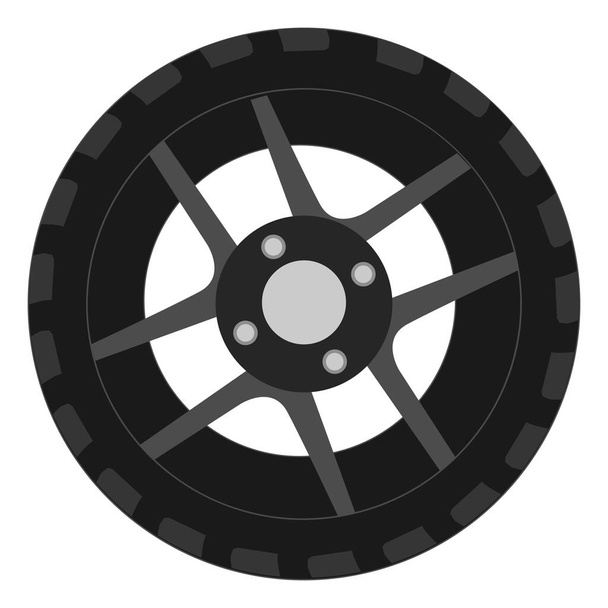 Car tire, illustration, vector on a white background. - Vector, Image