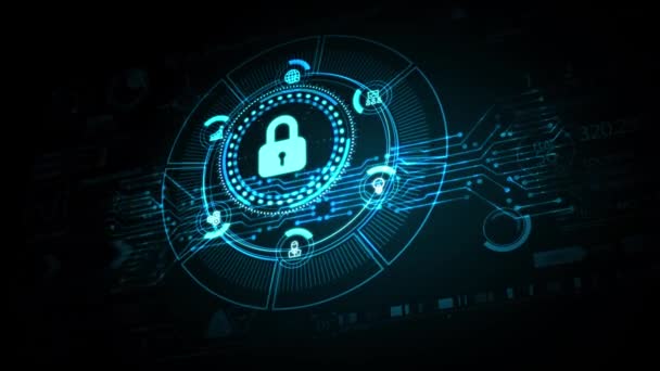 Cybersecurity gegevensbescherming bedrijfstechnologie privacy concept.  - Video