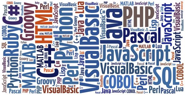 Word Cloud Programmiersprachen oder verwandte Sprachen - Foto, Bild