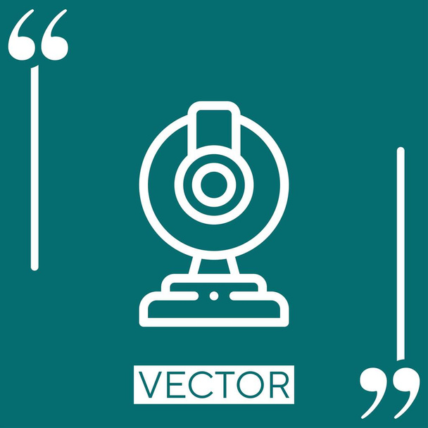 ícone vetorial webcam Ícone linear. Linha encadeada editável - Vetor, Imagem