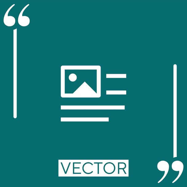 icono del vector de imagen Icono lineal. Línea de carrera editable - Vector, Imagen