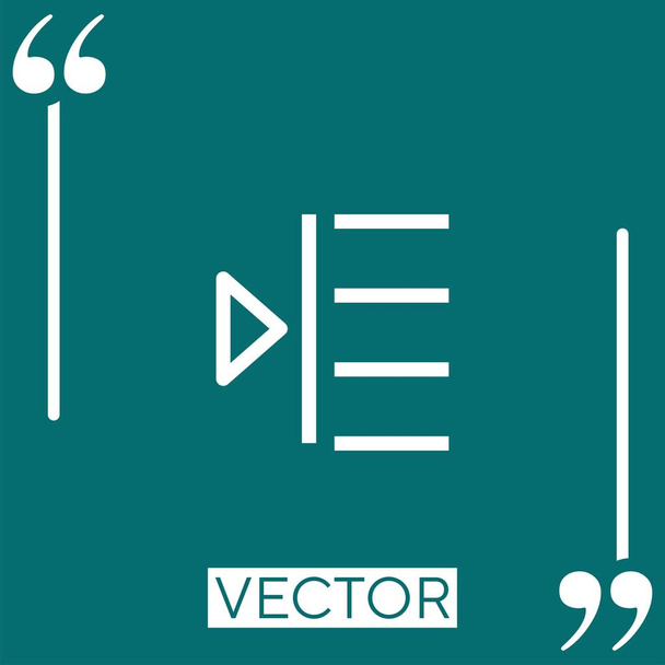 indent vector icon Icono lineal. Línea de carrera editable - Vector, Imagen