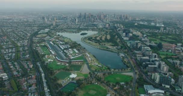 Letecký pohled Melbourne Grand Prix Circuit Albert Park - Záběry, video