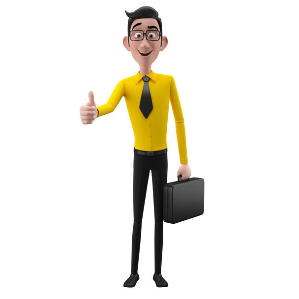Personagem de homem de negócios dos desenhos animados
 - Foto, Imagem