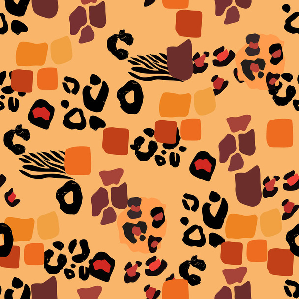 Animal mix print vector seamless pattern. Abstract background - Vector, Image