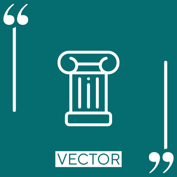 columna vector icono icono lineal. Línea de carrera editable - Vector, imagen