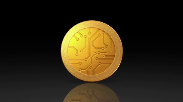 εικονικό νόμισμα έννοια για το χρυσό νόμισμα του internet - Πλάνα, βίντεο