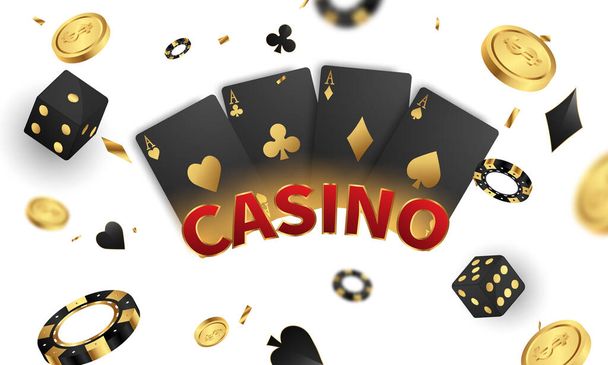 Casino Luxury vip invitation with confetti Celebration party Gambling banner background. - Διάνυσμα, εικόνα