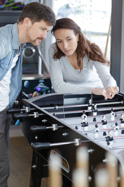 two friends playing table football - Photo, image
