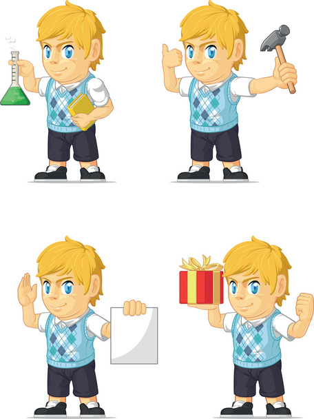 Blonde Rich Boy Customizable Mascot 6 - Vector, Image