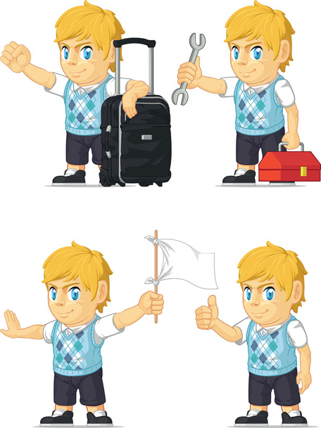 Blonde Rich Boy Customizable Mascot 8 - Vector, Image