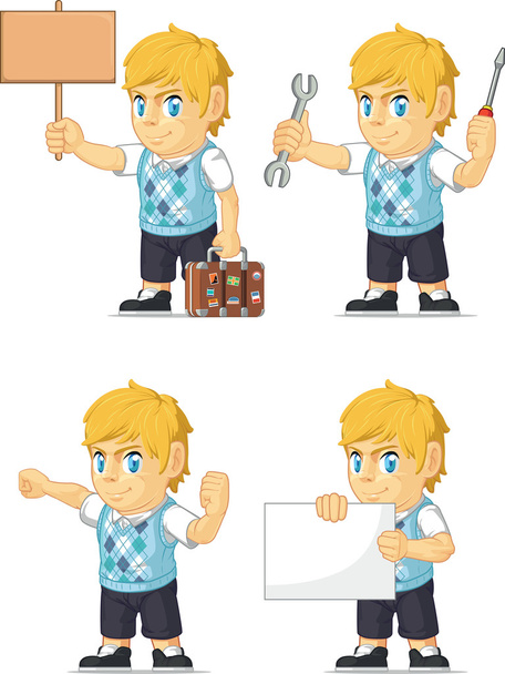 Blonde Rich Boy Customizable Mascot 16 - Vector, Image