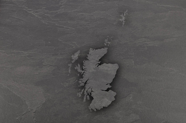 Mapa de Escocia en pizarra oscura - Foto, imagen