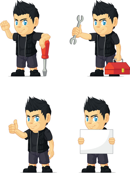 Spiky Rocker Boy Customizable Mascot 9 - Vector, Image
