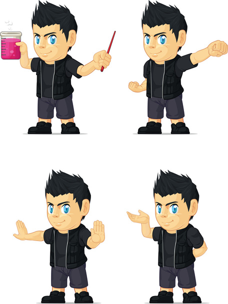 Spiky Rocker Boy Customizable Mascot 12 - Vector, Image