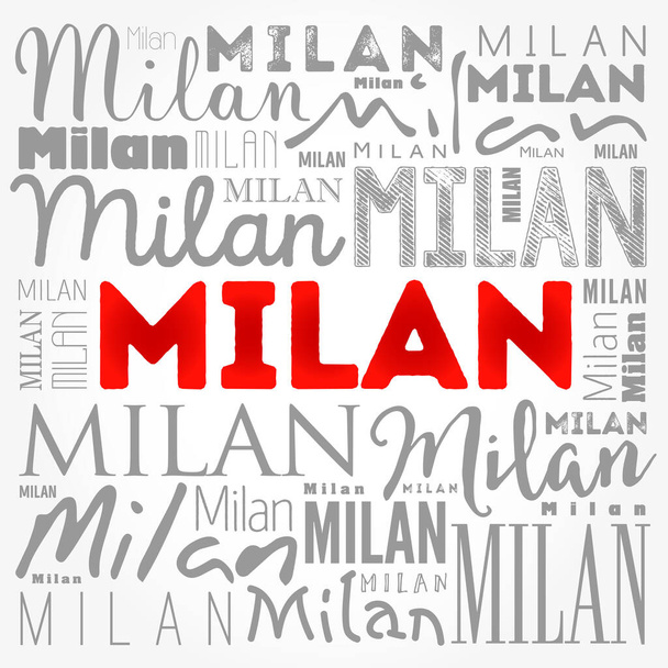 Milan wallpaper word cloud, travel concept background - Foto, Imagem