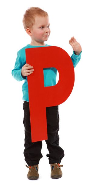 Letter "P" boy - 写真・画像