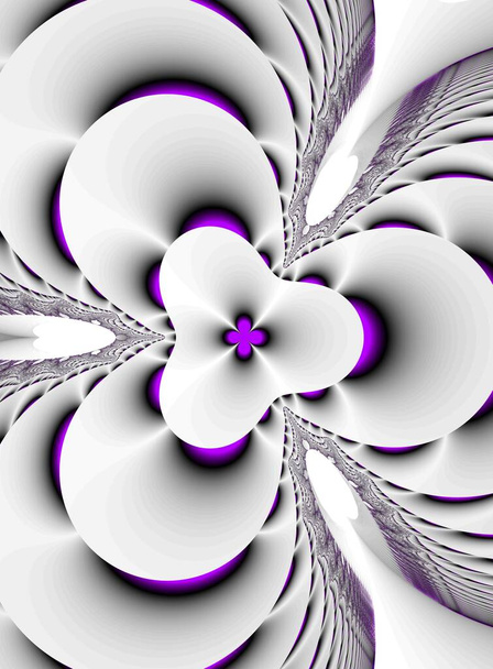 αφηρημένο σχέδιο με fractal γραφικά στοιχεία, ψυχεδελική διακόσμηση, χρώμα χάλυβα - Φωτογραφία, εικόνα