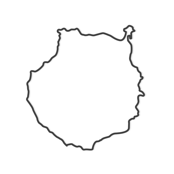 Gran Canaria sziget térkép- vektor illusztráció fekete körvonala - Vektor, kép