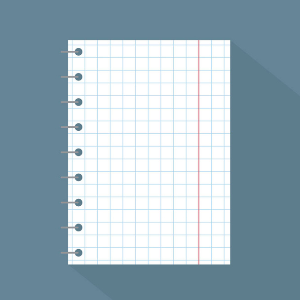 Cuaderno circular a cuadros en blanco ilustración vectorial - Vector, imagen