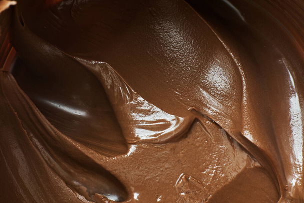 A closeup shot of chocolate cream - Foto, Imagem