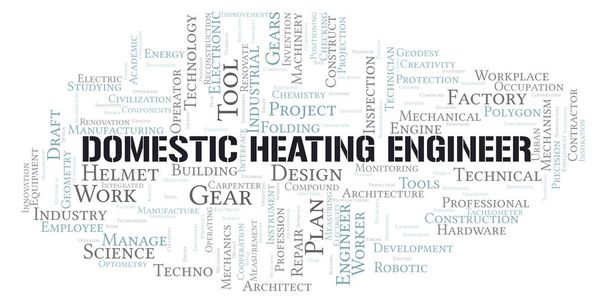 Ingeniero de calefacción doméstica tipografía palabra nube crear solo con texto - Foto, imagen