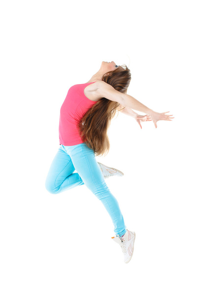 Young woman doing gymnastic exercises - Фото, зображення