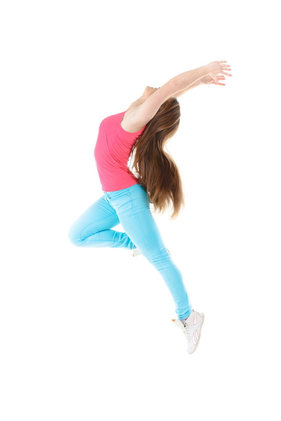 Young woman doing gymnastic exercises - Фото, зображення